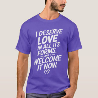 Camiseta Citação de Manifestação de Abundância Eu Mereço Am