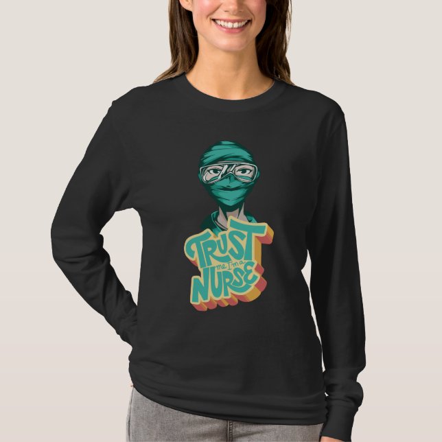 Camiseta Citação de Máscara Facial de Enfermeira (Frente)