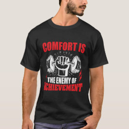 Camiseta Citação de Motivação de Fitness Haltere Levantando