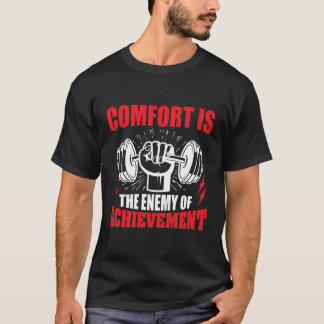 Camiseta Citação de Motivação de Fitness Haltere Levantando