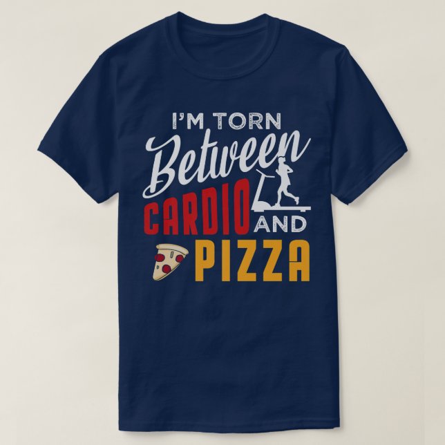 Camiseta Citação De Motivação De malhações E Pizza Para Des (Frente do Design)