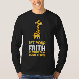 Camiseta Citação de Motivação Deixe Sua Fé Ser Mais Alta Qu