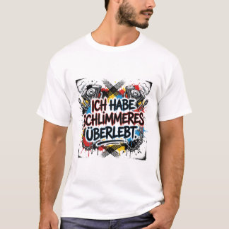 Camiseta Citação de motociclista alemão – grafite colorido