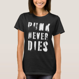 Camiseta Citação de Música Punk Never Dies