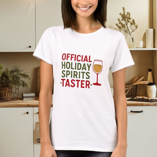 Camiseta Citação de Natal engraçada degustadora de espírito (Criador carregado)