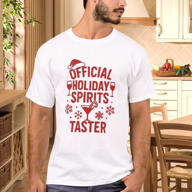 Camiseta Citação de Natal engraçada degustadora de espírito (Criador carregado)