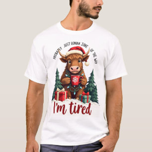 Camiseta Citação de Natal Engraçada Vaca das Terras Altas V