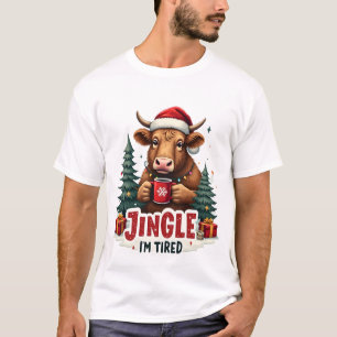 Camiseta Citação de Natal Engraçada Vaca das Terras Altas V