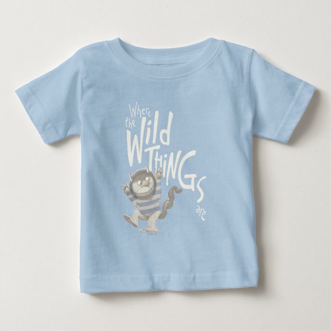 Camiseta Citação de Onde Vivem os Monstros - Azul (Frente)