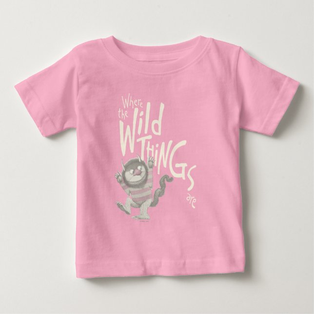 Camiseta Citação de Onde Vivem os Monstros - Rosa (Frente)