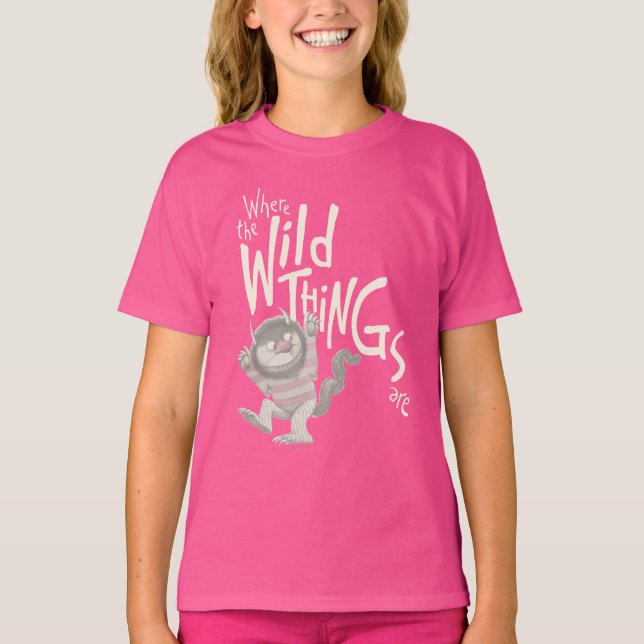 Camiseta Citação de Onde Vivem os Monstros - Rosa (Frente)