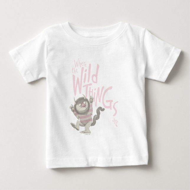 Camiseta Citação de Onde Vivem os Monstros - Rosa (Frente)