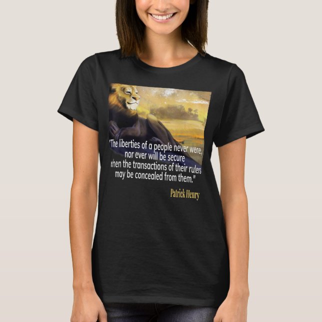 Camiseta citação de Patrick Henry (Frente)