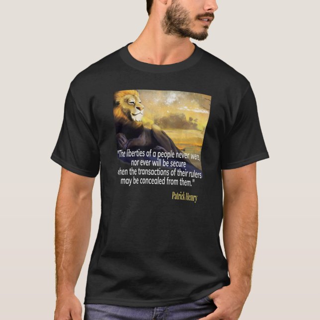 Camiseta citação de Patrick Henry (Frente)