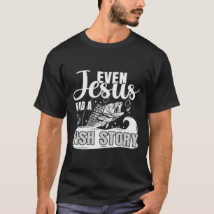 Camiseta Citação De Pesca Até Jesus Tinha Uma História