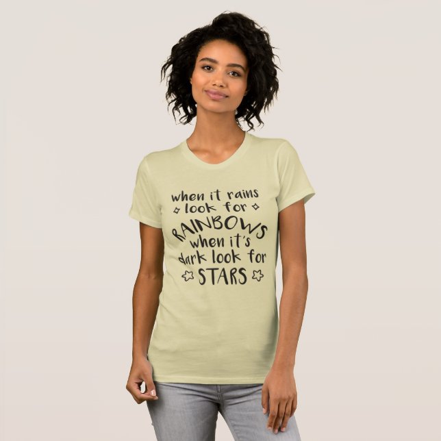 Camiseta Citação de Positividade Feminina Procure  (Frente Completa)