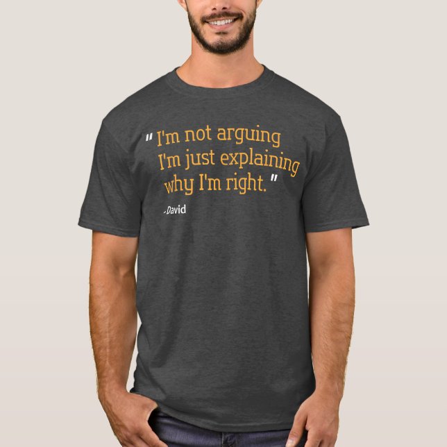 Camiseta Citação de presente de David engraçado aniversário (Frente)