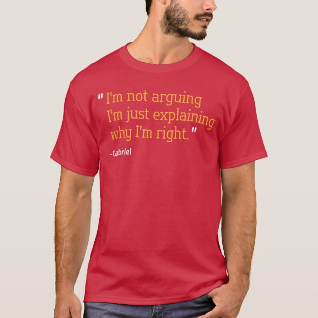 Camiseta Citação de Presente de Gabriel Engraçado Aniversár (Frente)