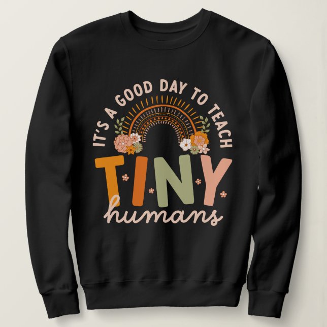 Camiseta Citação de Professora de Pré-Escola Retro Boho (Frente do Design)