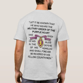 Camiseta "CITAÇÃO DE PURPLE HEART"