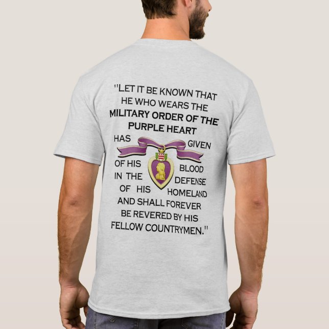 Camiseta "CITAÇÃO DE PURPLE HEART" (Verso)