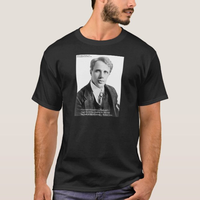 Camiseta Citação de Robert Frost "Caminho Percorrido" em Ca (Frente)