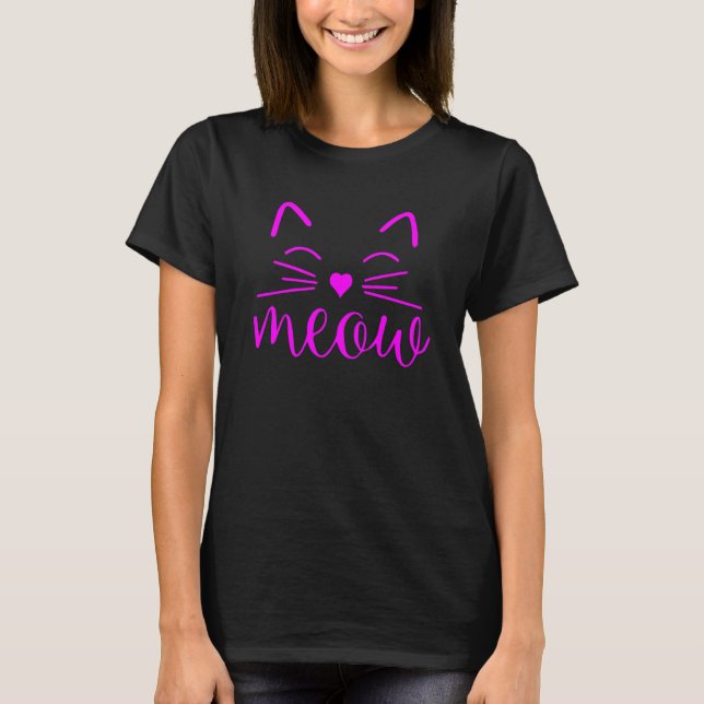 Camiseta Citação de rosto de gato giro para fãs de gato 8 (Frente)