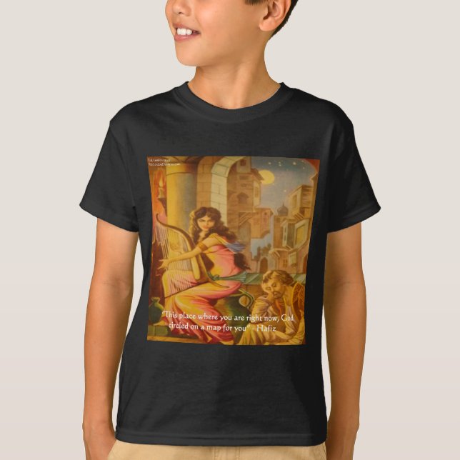 Camiseta Citação de Sabedoria de Hafiz "Círculo de Deus" (Frente)