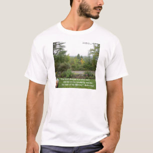 Camiseta Citação de Sabedoria de Robert Frost "Caminho Meno