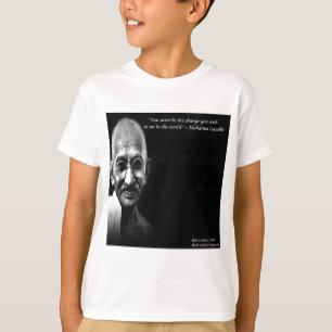 Camiseta Citação de Sabedoria Gandhi Seja a Mudança
