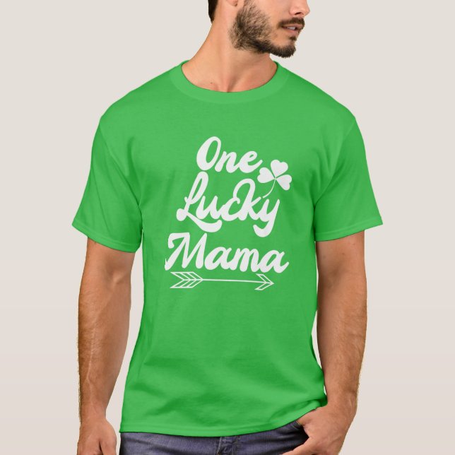 Camiseta Citação de Santa Patrick, Gráfico Engraçado, Lucky (Frente)