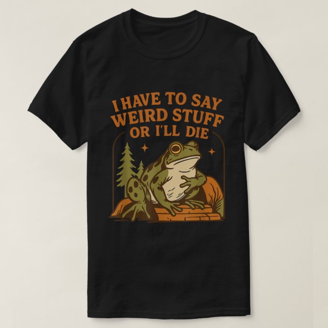 Camiseta Citação de Sapo Estranho Design de Meme Engraçado (Frente do Design)