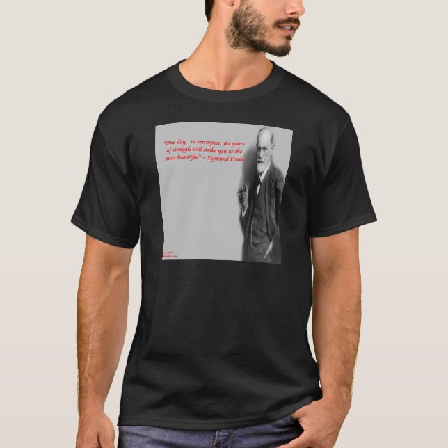 Camiseta Citação de Sigmund Freud Famosa de "Luta" (Frente)