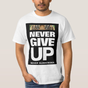Camiseta Citação de Sucesso Nunca Desista Nunca Se Renda