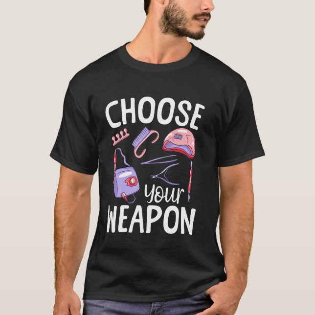 Camiseta Citação de Técnica de Unhas Uniforme de Trabalho E (Frente)