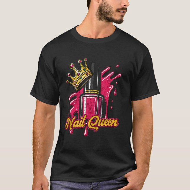 Camiseta Citação de Técnica de Unhas Uniforme de Trabalho E (Frente)