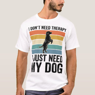 Camiseta Citação de Terapia para Amantes de Cães Desenho de