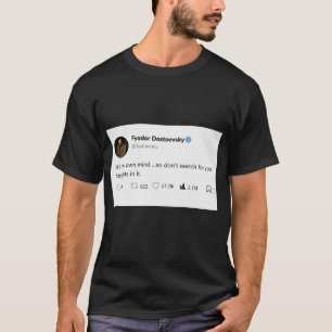 Camiseta citação de texto preto-branco