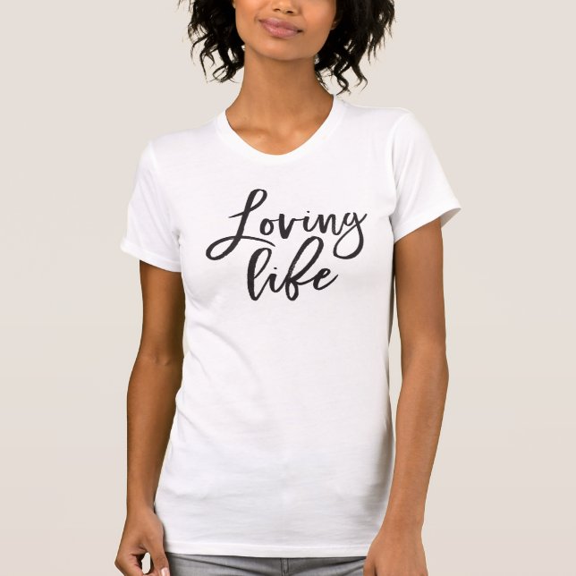 Camiseta Citação de trabalho de tendência de script mínimo  (Frente)