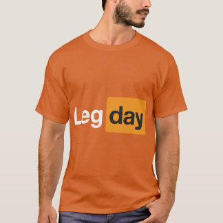 Camiseta Citação de treino de perna na academia de musculaç