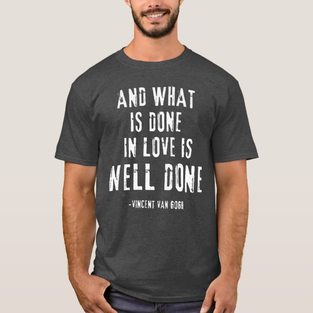Camiseta Citação de Van Gogh vintage (Frente)
