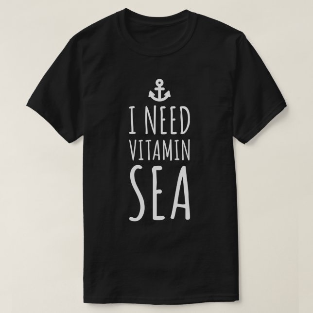Camiseta Citação de Viagem de Plano de Mar Vitamínico (Frente do Design)