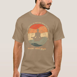 Camiseta Citação de vida de ioga profunda e música vintage