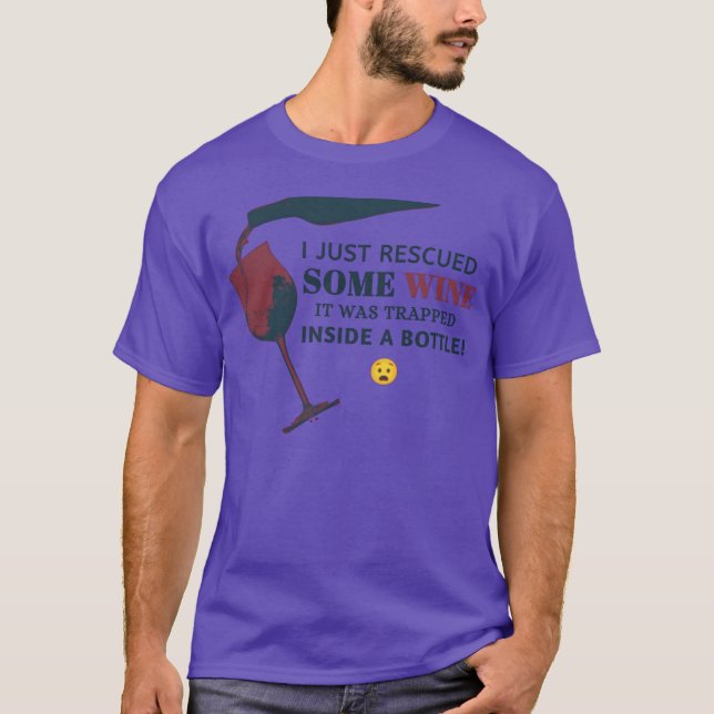 Camiseta Citação de Vinho Resgate de Vinho (Frente)