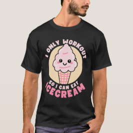 Camiseta Citação de Workout do Sorvete Funny Kawaii