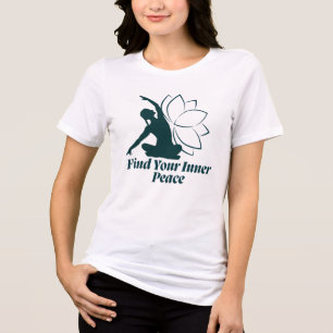 Camiseta Citação de Yoga Encontre Sua Paz Interior