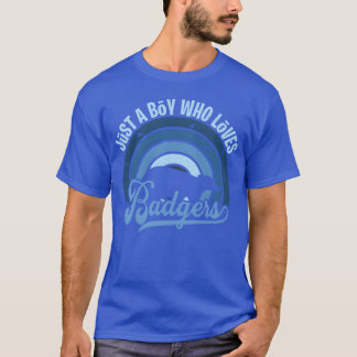 Camiseta Citação Divertida Apenas um Rapaz que Ama um Texug