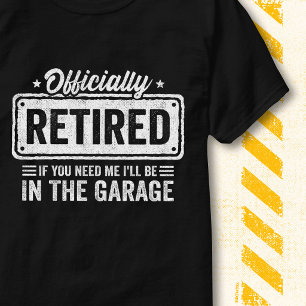 Camiseta Citação Divertida Aposentadoria Garagem Carros Ofi