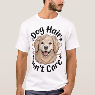 Camiseta Citação Divertida Cabelo de Cachorro Golden Retrie