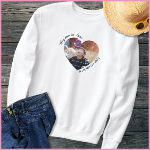 Camiseta Citação Divertida da Família 1 Foto Coração Sogra